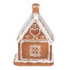 Clayre & Eef 6PR3974 Dekorace domeček s LED diodami hnědá 13x13x18 cm- 3xAAA