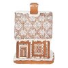 Clayre & Eef 6PR3974 Dekorace domeček s LED diodami hnědá 13x13x18 cm- 3xAAA