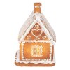 Clayre & Eef 6PR3974 Dekorace domeček s LED diodami hnědá 13x13x18 cm- 3xAAA