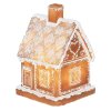 Clayre & Eef 6PR3974 Dekorace domeček s LED diodami hnědá 13x13x18 cm- 3xAAA
