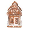 Clayre & Eef 6PR3975 Dekorace domeček s LED diodami hnědá 15x12x17 cm- 3xAAA