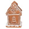 Clayre & Eef 6PR3975 Dekorace domeček s LED diodami hnědá 15x12x17 cm- 3xAAA