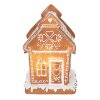 Clayre & Eef 6PR3975 Dekorace domeček s LED diodami hnědá 15x12x17 cm- 3xAAA