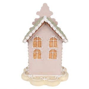 Clayre & Eef 6PR3976 Dekorace Dům růžová 13x13x20 cm Polyresin