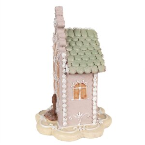 Clayre & Eef 6PR3976 Dekorace Dům růžová 13x13x20 cm Polyresin
