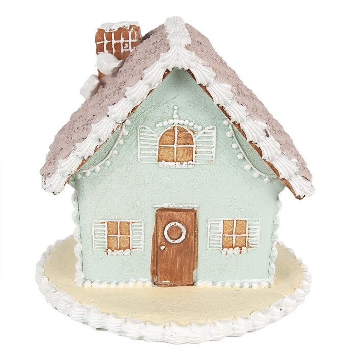Clayre & Eef 6PR3977 Dekorace Dům modrá 13x13x12 cm