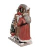 Clayre & Eef 6PR4945 Vánoční dekorace Father Christmas LED Red Brown 18x8x22 cm
