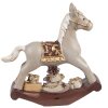 Clayre & Eef 6PR4970 Dekorace Houpací kůň šedý 11x3x11 cm