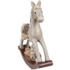 Clayre & Eef 6PR4971 Dekorace Houpací kůň šedý 18x4x18 cm