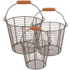 Clayre & Eef 6Y5258 Koše hnědé Ø 21x16 - Ø 18x14 - Ø 15x13 cm