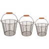 Clayre & Eef 6Y5258 Koše hnědé Ø 21x16 - Ø 18x14 - Ø 15x13 cm