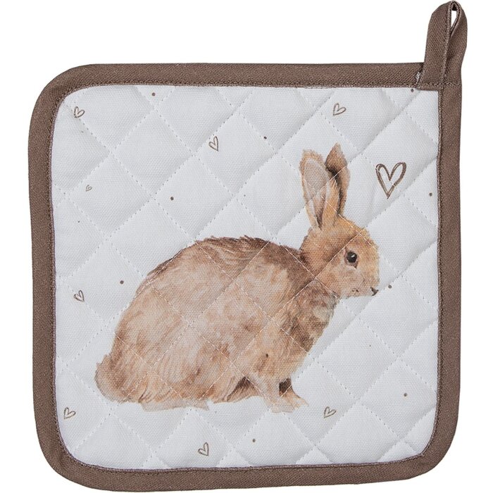 Clayre & Eef BSLC45 Chňapka béžová hnědá 20x20 cm