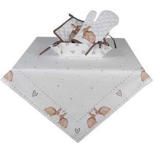 Clayre & Eef BSLC47 Koš na chléb béžovo-hnědý 35x35x8 cm