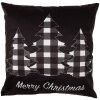 Clayre & Eef BWX23 Povlak na polštářek Black White Merry Christmas 45x45 cm