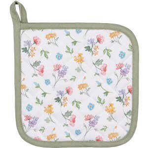 Clayre & Eef CFL45 Chňapka bílá, zelená 20x20 cm