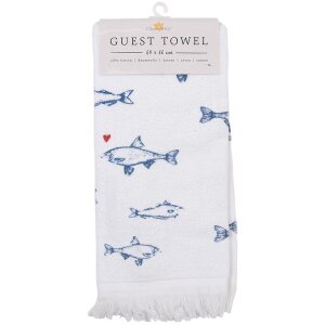Ručník pro hosty Clayre & Eef CTSSF White Blue 40x66 cm