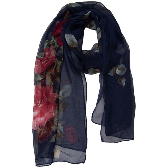 Juleeze JZSC0714BL Dámská šála Blue Floral 50x160 cm