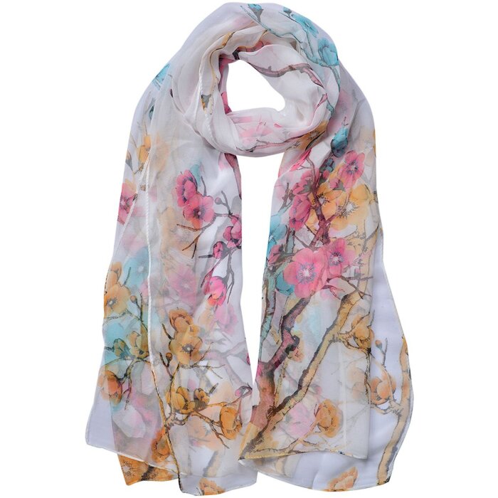 Juleeze JZSC0721W Dámská šála se vzorem Bílá 50x160 cm