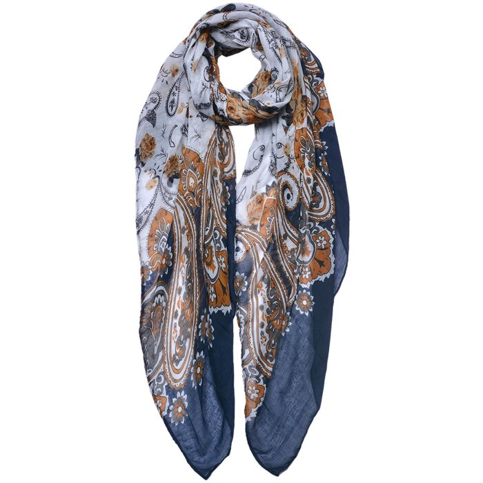 Juleeze JZSC0754BL Dámská šála se vzorem Blue 90x180 cm