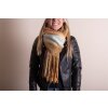 Juleeze JZSC0785CH Šála dámská vzor hnědá 35x180 cm