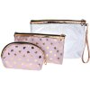 Juleeze JZSET0001P Kosmetická taška růžová (sada 3 ks) 23x17 - 20x13 - 18x12 cm