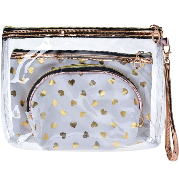 Juleeze JZSET0001W Kosmetická taška bílá (sada 3 ks) 23x17 - 20x13 - 18x12 cm
