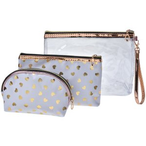 Juleeze JZSET0001W Kosmetická taška bílá (sada 3 ks) 23x17 - 20x13 - 18x12 cm