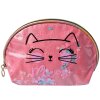 Juleeze JZTB0065P Kosmetická taška růžová s kočkou 22x8x14 cm