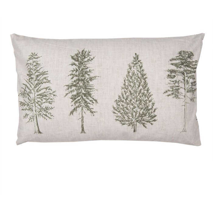 Clayre & Eef NPT36-2 Povlak na polštář s motivem stromu 30x50 cm přírodní zelená béžová