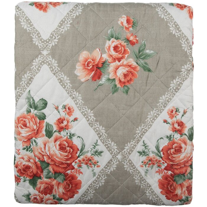 Clayre & Eef Q196.061 Přehoz na postel Grey Pink 240x260 cm