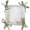 Clayre & Eef WFF47 Koš na chléb bílý botanický 35x35x8 cm bavlna