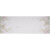 Clayre & Eef WFF64 Běhoun na stůl Bílá zelená 50x140 cm Bavlněný botanický design