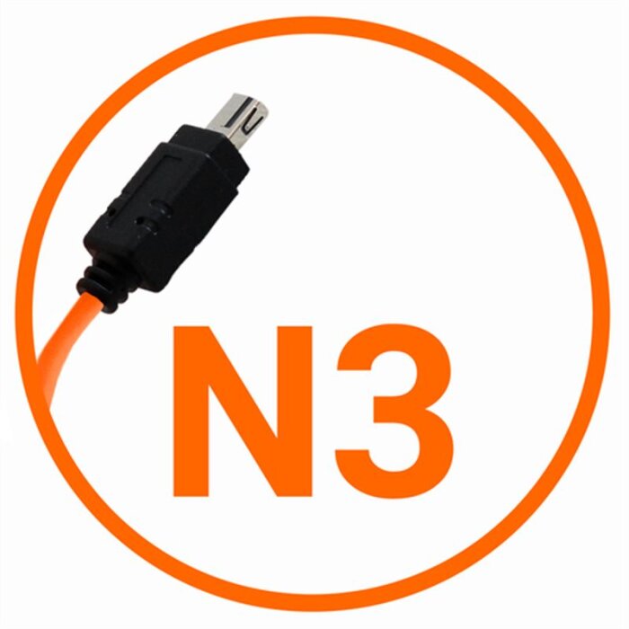 Připojovací kabel fotoaparátu Miops Nikon N3 oranžový