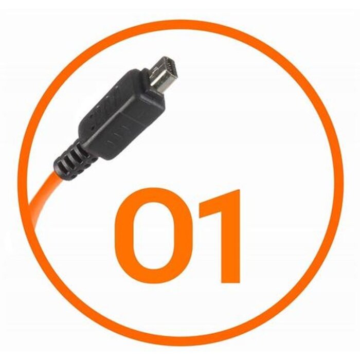 Připojovací kabel fotoaparátu Miops Olympus O1 Orange