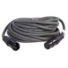 Kabel XLR 3-pin samec-samice 10 m tmavě šedý ohebný