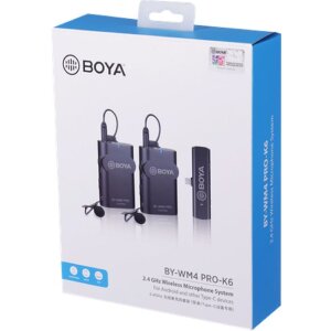 BOYA BY-WM4 Pro-K6 Duální lavier mikrofon bezdrátový pro Android 2,4 GHz USB-C