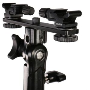 Falcon Eyes CLD-14A Twin Mount Tilting Bracket se 2 hot shoe adaptéry HS-20M