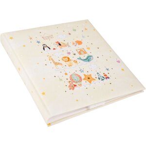 Goldbuch baby album Toy Zoo 30x31 cm 60 bílých stran motiv zvířat stříbrná ražba