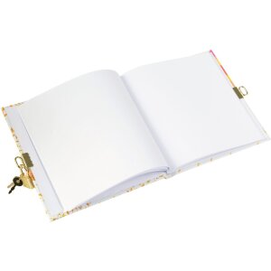 Zlatý diář se zámkem Odpočívající slunce 16,5x16,5 cm zlatá ražba