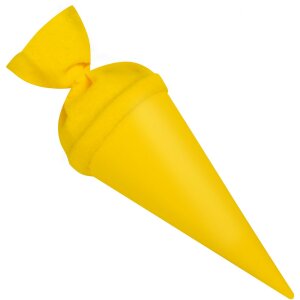 Goldbuch školní kornout 15 cm žlutý s filcovým uzávěrem kartonový