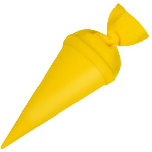 Goldbuch školní kornout 15 cm žlutý s filcovým uzávěrem kartonový