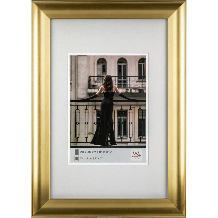 Designový rám Walther Venice 30x40 cm zlatý obrazový rám vzhled dřeva sklo