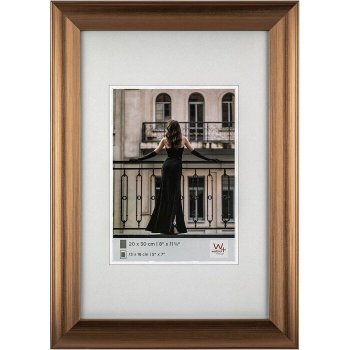 Designový rám Walther Venice 13x18 cm bronzový lesklý polystyren vzhled dřeva