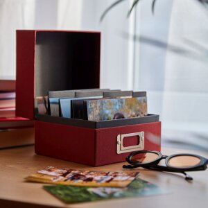 HNFD Lněný box na fotografie Sawala 700 fotografií 10x15 cm s přepážkami