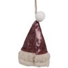 Clayre & Eef 65367 Dekorační přívěsek vánoční klobouk 8x1x13 cm růžový