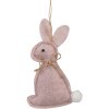 Clayre & Eef 65373 Dekorativní přívěsek králík 6x1x10 cm růžová