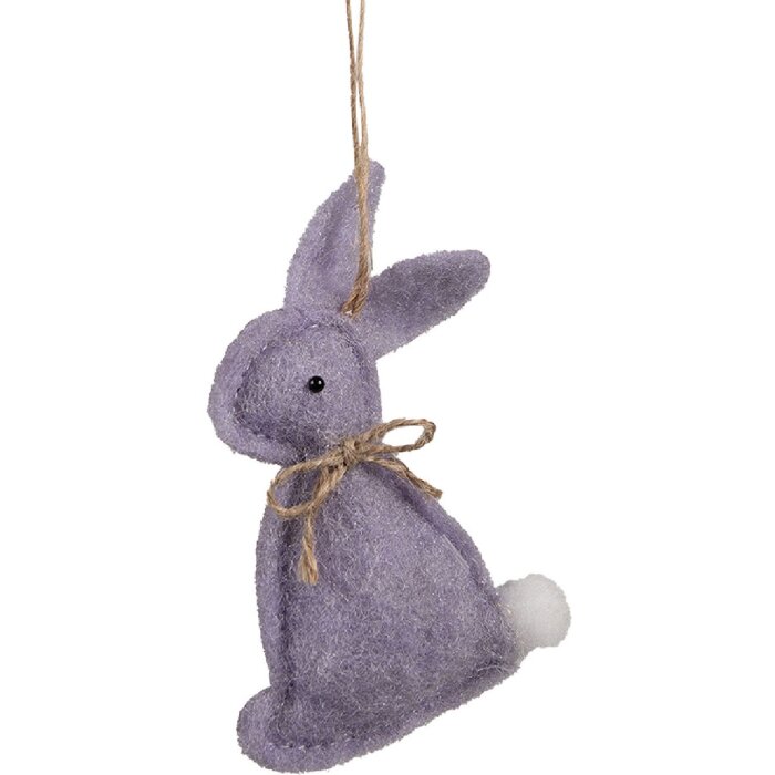 Clayre & Eef Dekorace Zajíček 6x1x10 cm Fialová