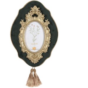 Clayre & Eef Fotorámeček 22x31 cm Zelený Zlatý 10x15 cm