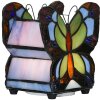 LumiLamp 5LL-6340 Stolní lampa Tiffany butterfly 15x8x13 cm (LED) Modrá