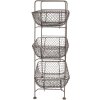 Clayre & Eef 5Y1192 Železná police s košíky 35x26x71 cm hnědá